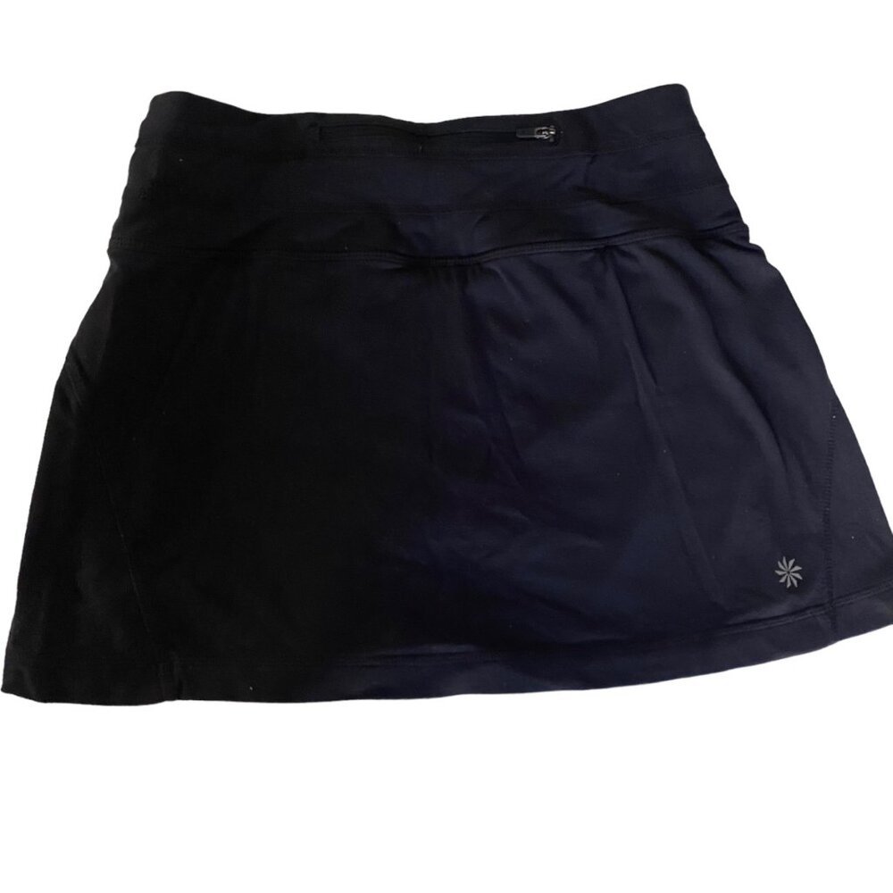 ATHLETA Relay Skort Sz XS Skirt w/ Shorts Black Golf Tennis Reflective 221935-00 - Picture 2 of 10